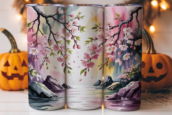 Cherry Blossom Watercolor 20oz Tumbler