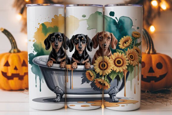 Dachshund Sunflower Bath 20oz Tumbler