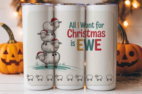Ewe Christmas Sheep 20oz Tumbler Wrap
