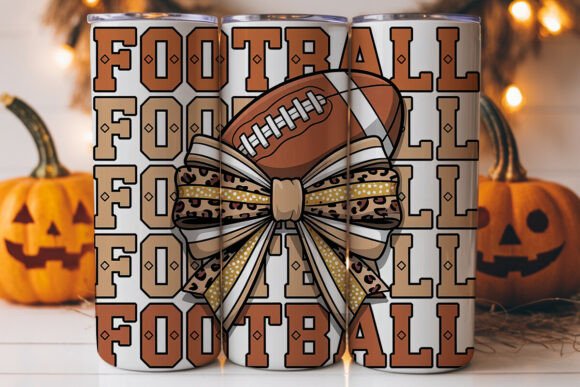 Football Glam Bow 20oz Tumbler Wrap