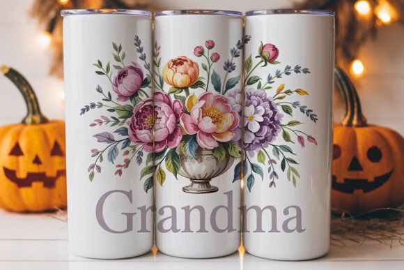 Grandma Floral 20oz Tumbler Wrap