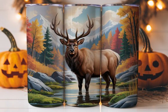 Majestic Elk Autumn Scene 20oz Tumbler