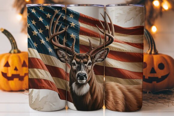 Patriotic Deer 20oz Tumbler Wrap