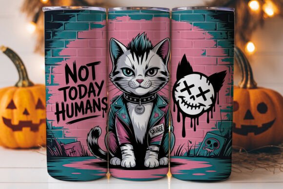 Punk Cat Graffiti 20oz Tumbler Wrap