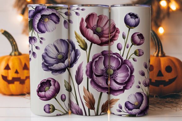 Purple Watercolor Poppy 20oz Tumbler