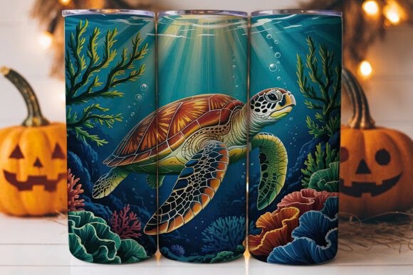 Sea Turtle Underwater 20oz Tumbler Wrap