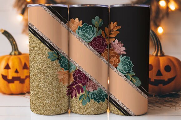 Succulent Glitter 20oz Tumbler Wrap