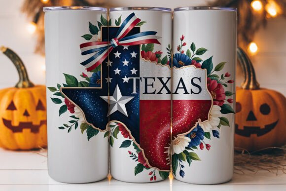 Texas Floral Patriotic 20oz Tumbler Wrap