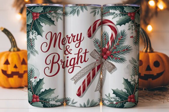 Vintage Candy Cane Christmas Tumbler