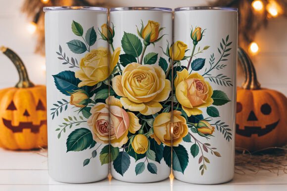 Yellow Rose Bouquet 20oz Tumbler Wrap